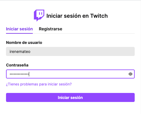 Identificarse en Twitch